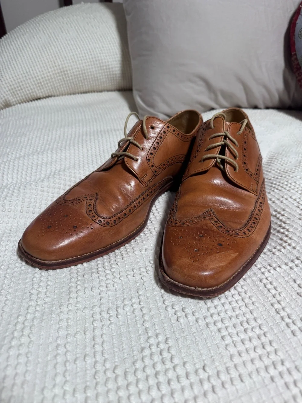 Cole Haan Tan Leather Wingtip Oxfords